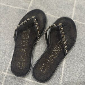 Chanel black Flip Flops
